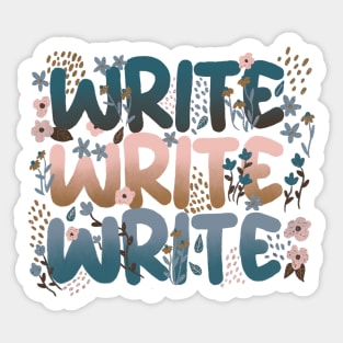 Write Write Write in Florals Sticker